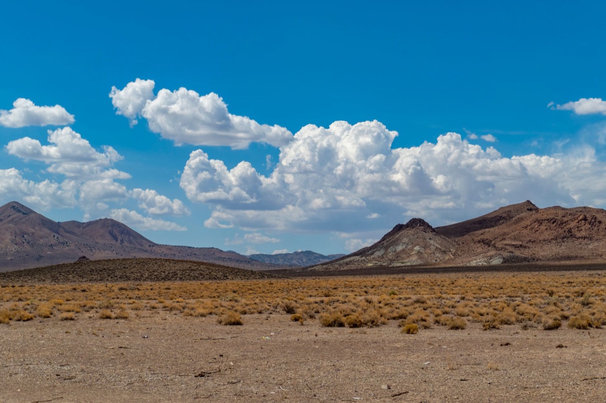 Die trockene Seenplatte von Groom Lake in Nevada.