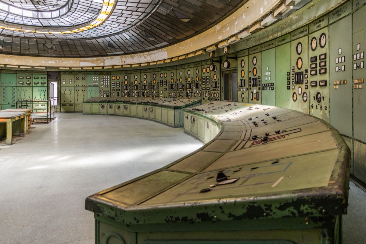 kenneedy space center control room with vintage equipment and monitors